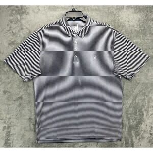 Johnnie-O Men's Prep-Formance Polo‎ Shirt Size XL Midnight/White Stripe